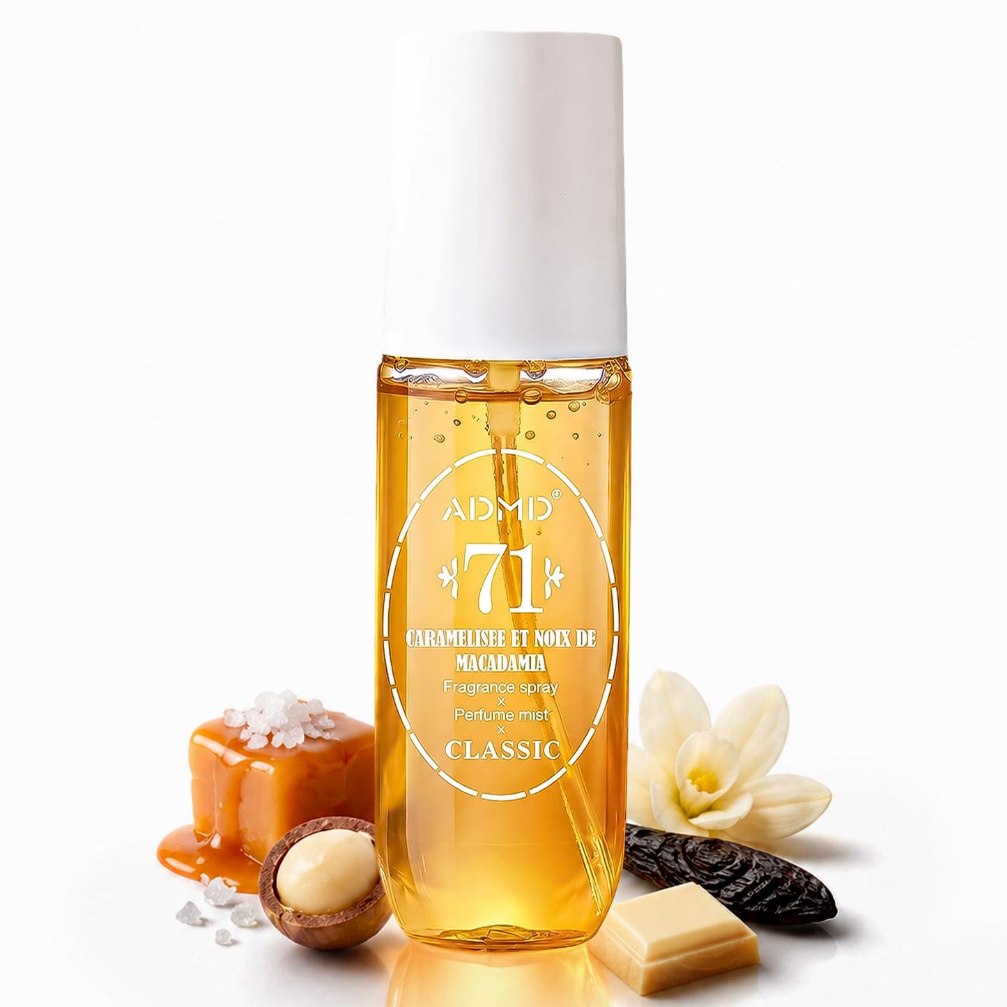 Seaboll Body & Hair Mist for Women & Girls | Alcohol-Free Vanilla Gourmand Fragrance Perfume Mist with Caramel & Chocolate, Lightweight Vegan Water-Based Body Spray, Gift for Teens - 3 oz
