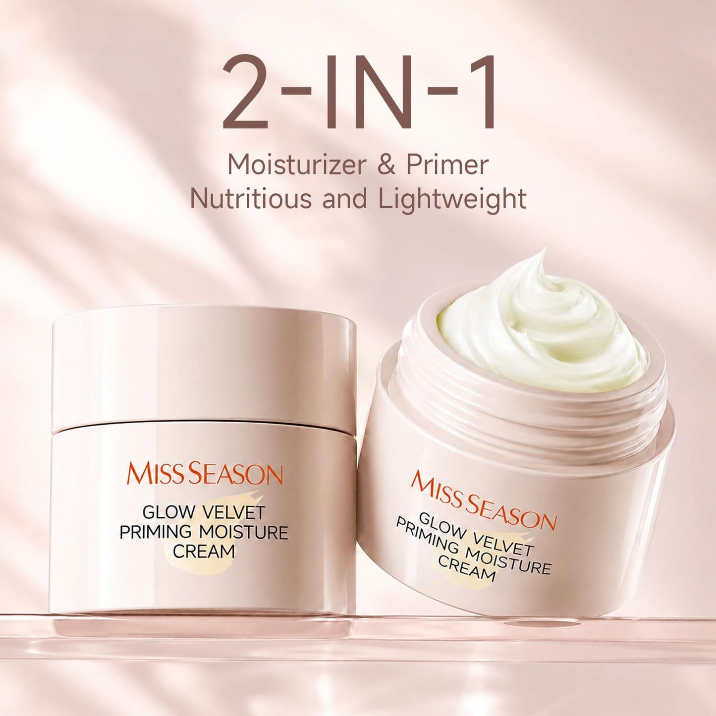 MISS SEASON Glow Velvet Face Primer for Face Before Makeup, Hydrating Primer Face Makeup Primer for Face, Hyaluronic Acid & Niacinamide, Long Lasting Oil Control Pore Blurring Primer for Mature Skin