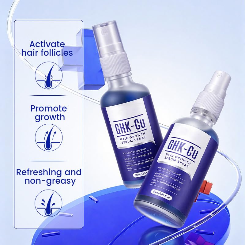 GHK-Cu Copper Peptide Serum for Thinning Hair - Hydrating Scalp Treatment for Men & Women | 1.69 Fl Oz