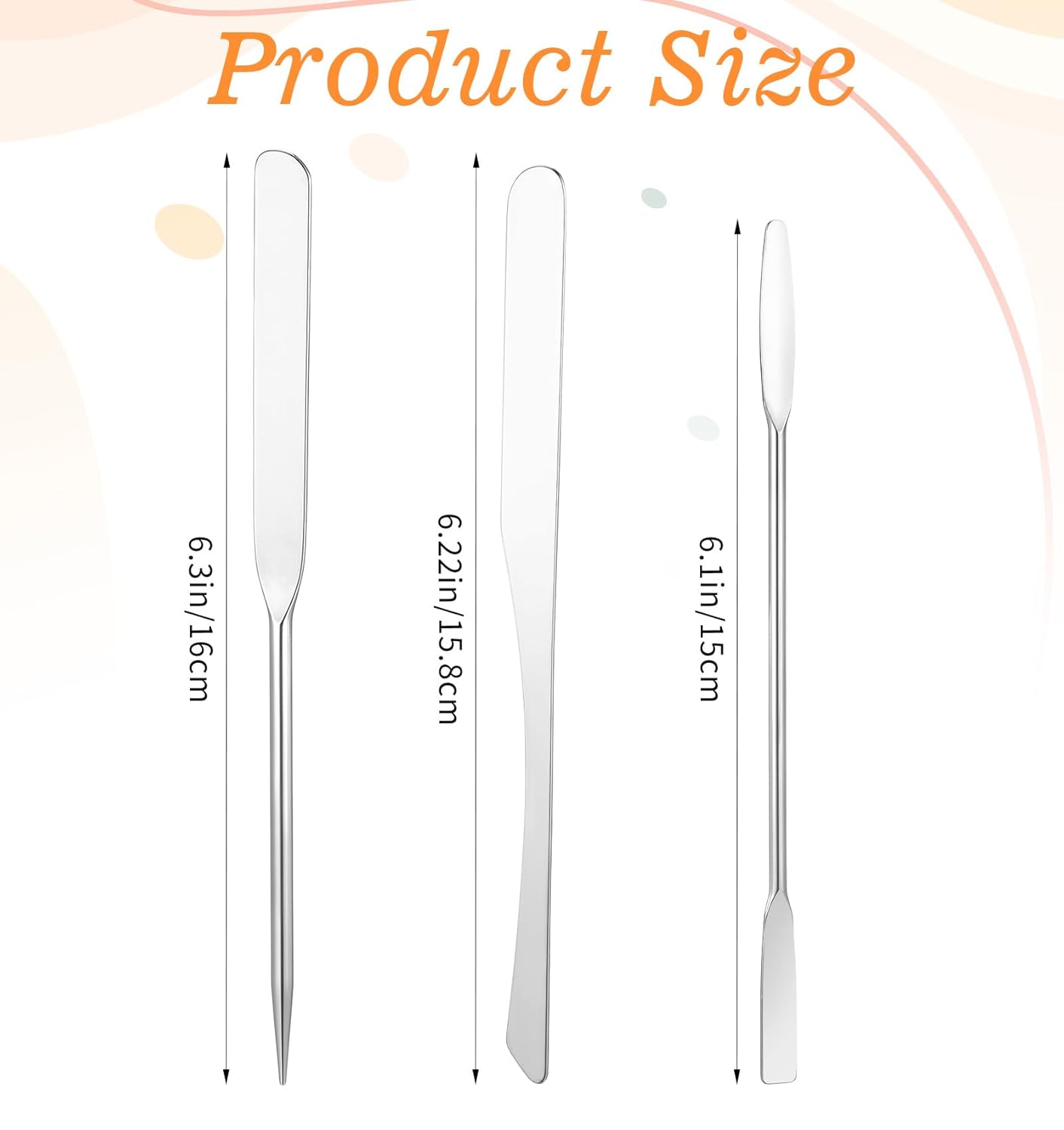 Stainless Steel Foundation Spatula Set - 3 Pcs Makeup Mixing Tool for Even Application | Easy to Clean