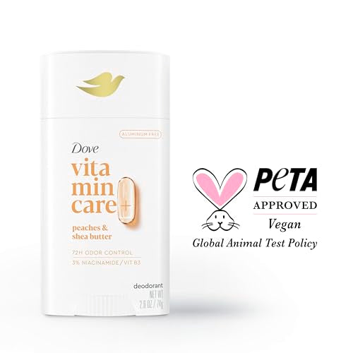 Dove VitaminCare+ Peaches & Shea Butter Aluminum-Free Deo Stick, 2.6 oz