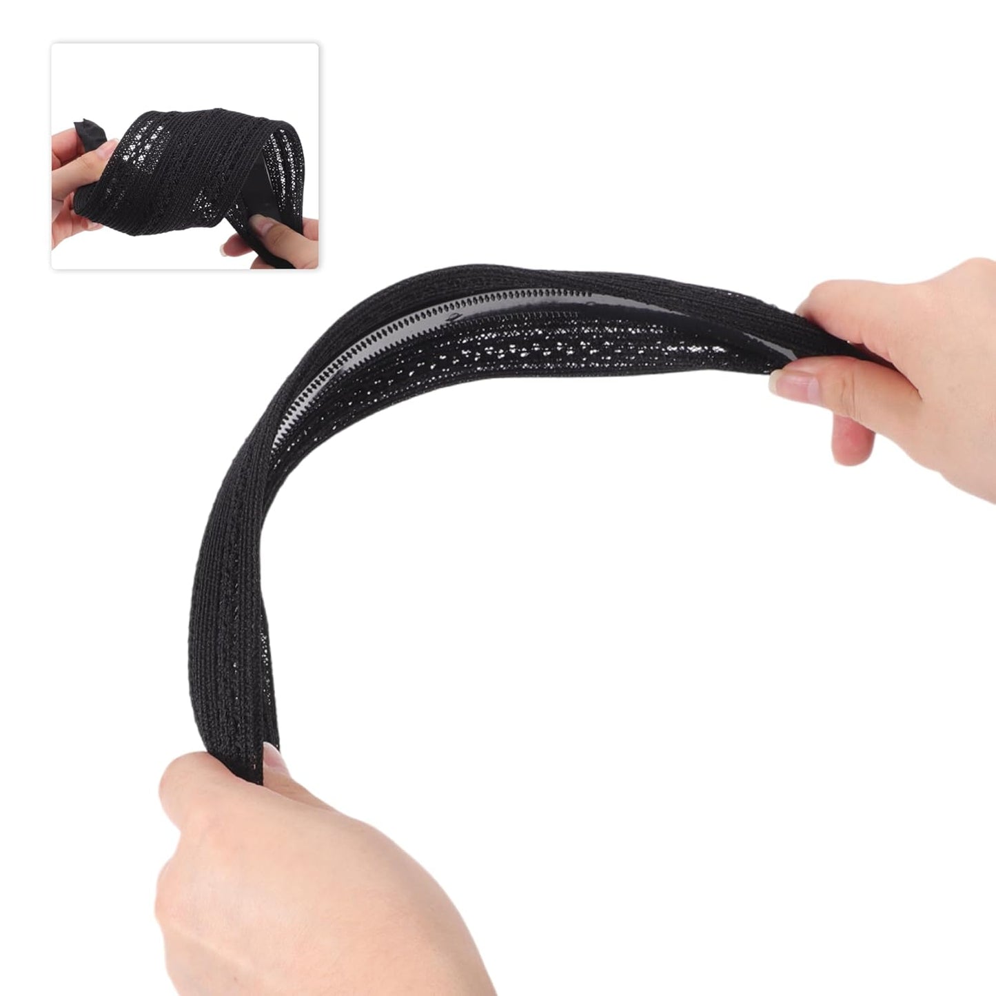 Wide Headbands for Women - Non-Slip Extra Wide Bohemian Thick Design | Black Color