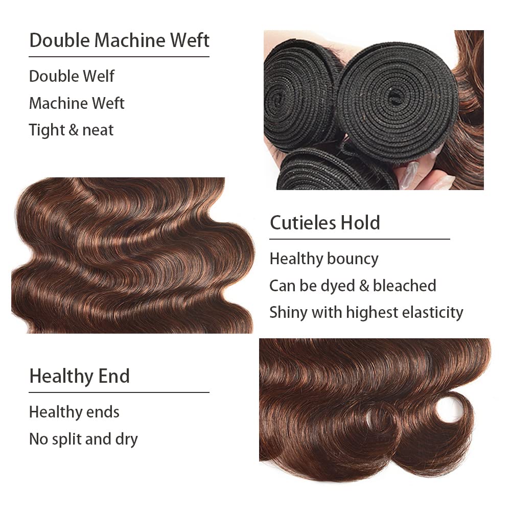 32 32 32 Inch P430 Human Hair Bundles Highlight Body Wave Bundle Color 30 Body Wave 3 Bundles P4/30 Soft and Shiny Hair Extensions