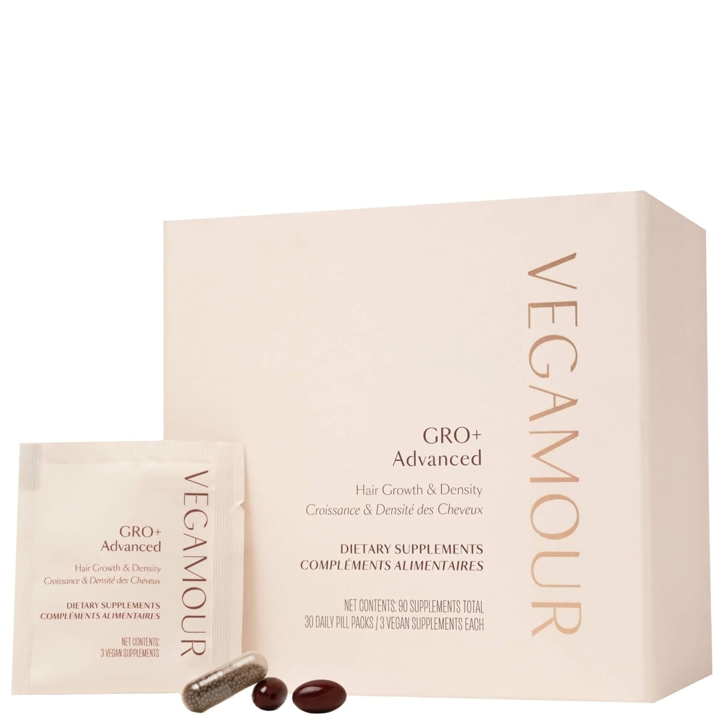 VEGAMOUR GRO+ Hair Growth Supplements - Advanced Density Formula for Thicker Hair