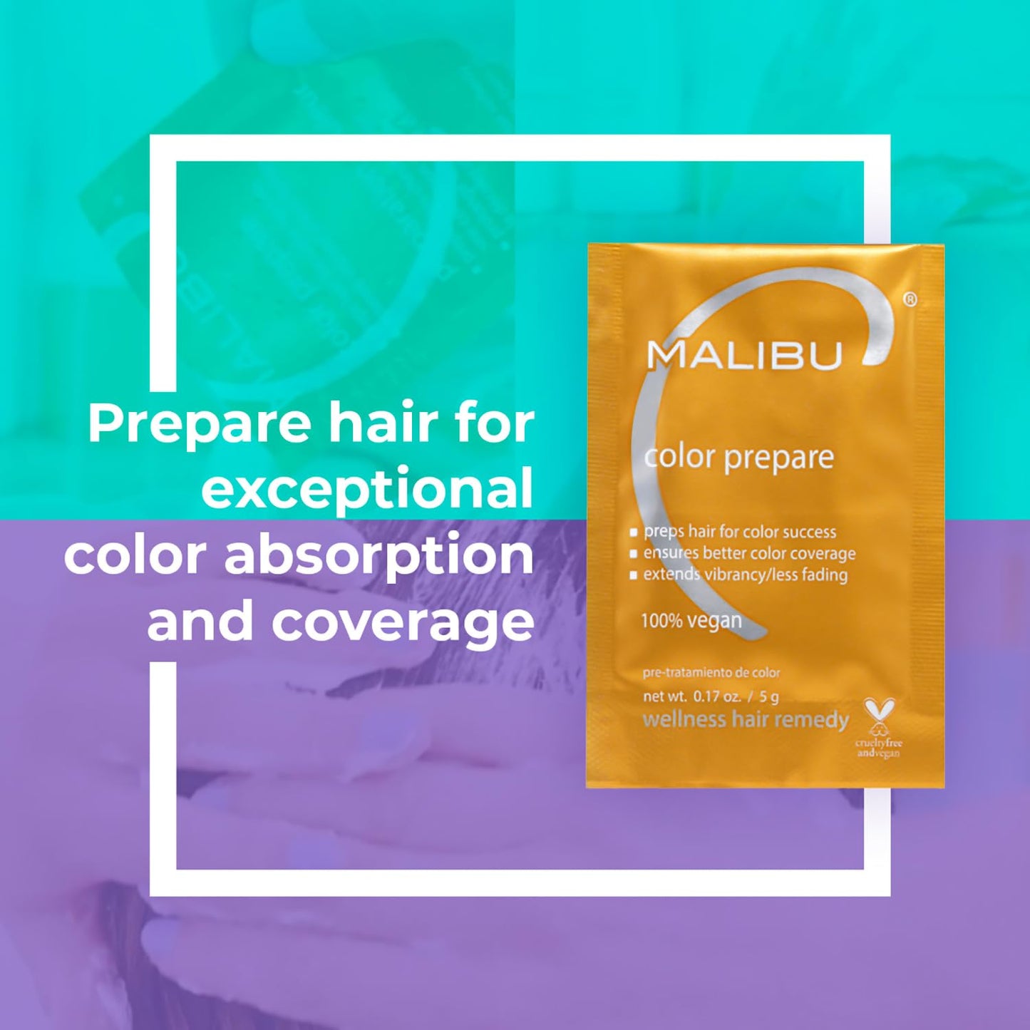 Malibu C Color Prepare Hair Remedy - Extend Color Vibrancy & Reduce Brassiness - Antioxidant Blend (12 Packets)
