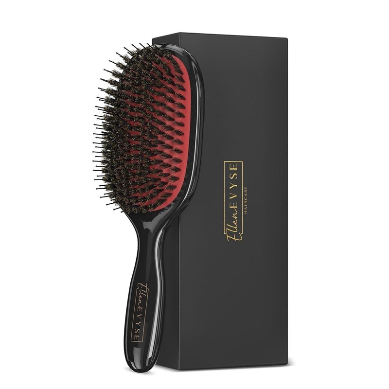Boar Bristle Hair Brush - Smoothing & Detangling Tool for Men & Women | Nylon Pins, Reduces Breakage & Enhances Shine