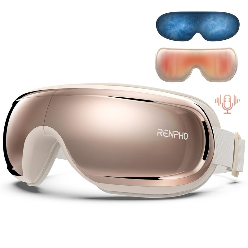 RENPHO Eye Massager with Heat and Cooling Voice Control, Gifts for Women Father Men Dad Husband, FSA Eligible HSA, Heated Eye Mask for Dry Eye Relief Eye Care Relax - Eyeris 3