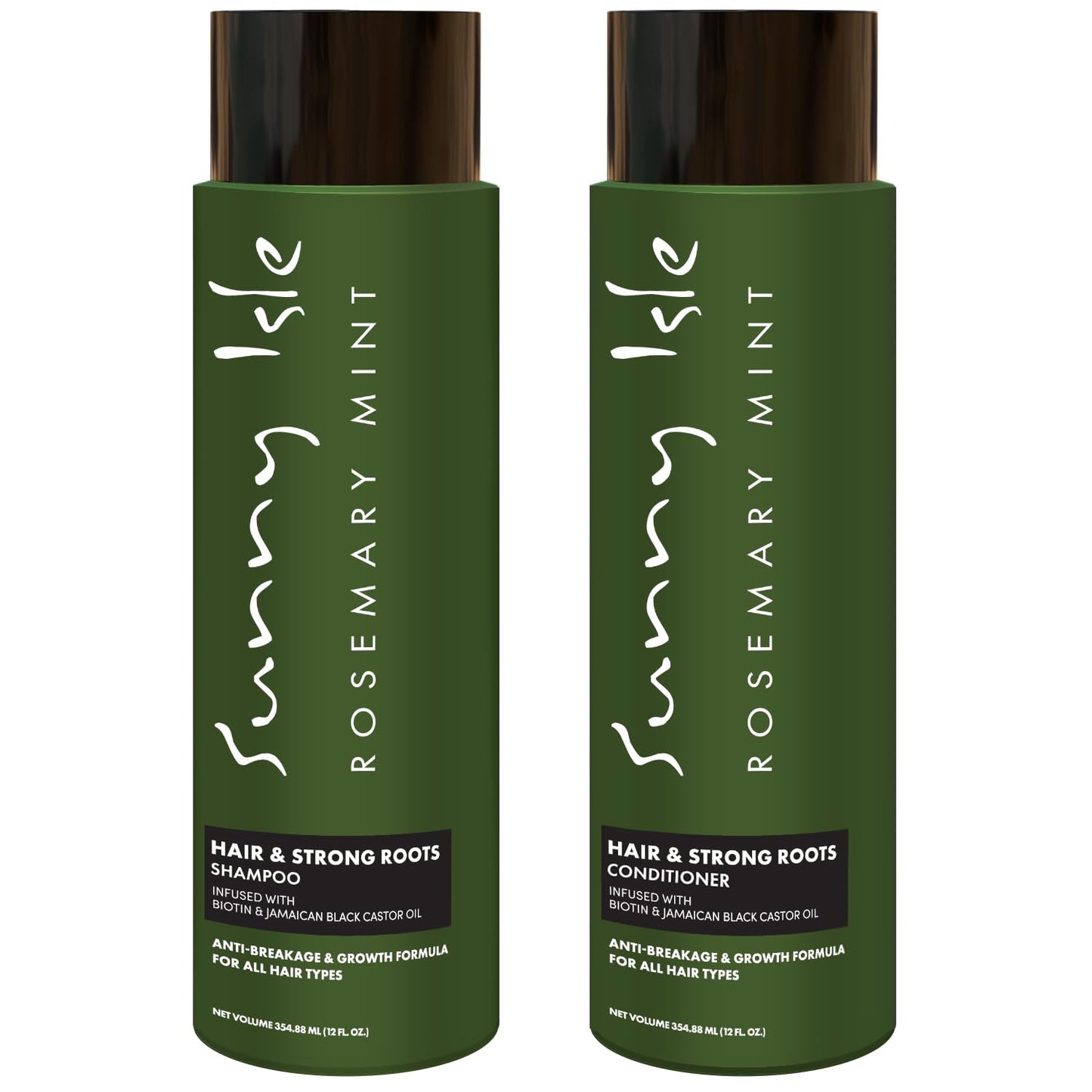 Rosemary Mint Shampoo & Conditioner Set - Anti-Breakage Growth Formula with Biotin & Jamaican Black Castor Oil | 2 x 12oz