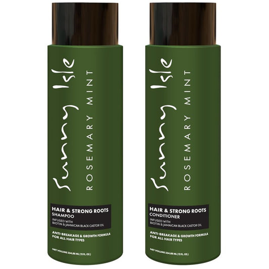 Rosemary Mint Shampoo & Conditioner Set - Anti-Breakage Growth Formula with Biotin & Jamaican Black Castor Oil | 2 x 12oz