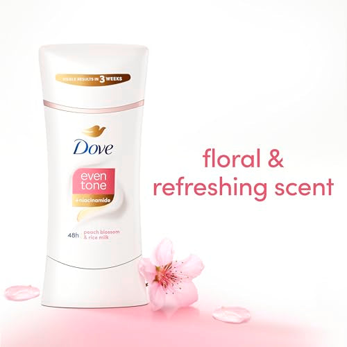 Dove Even Tone Antiperspirant Deodorant Stick, Peach Blossom & Rice Milk, 3PK