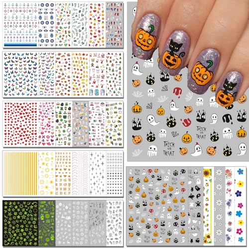 Winthrop 36 Sheets Holiday Nail Art Stickers Set - 3D Self-Adhesive Designs for All Seasons