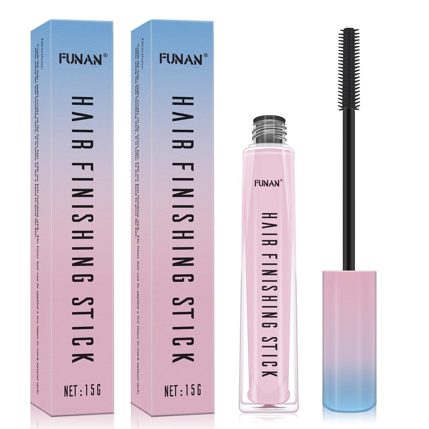 Hair Finishing Stick - Flyaway Tamer & Edge Control Wand for Women | Non-Greasy, Travel Size 2 Pack