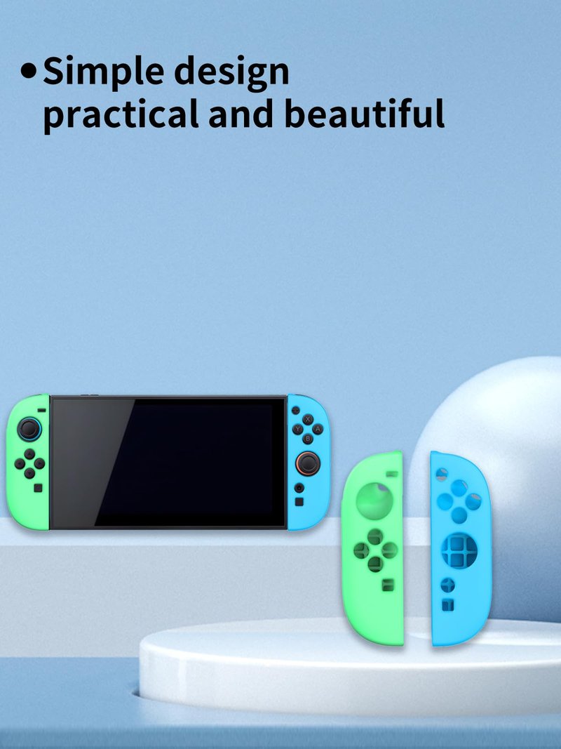 Compatible with Switch 2 Controller, Soft and Skin Friendly Silicone Anti Slip Upgrade, Split dDesign Enhances Gaming Experience,Blue+Green.