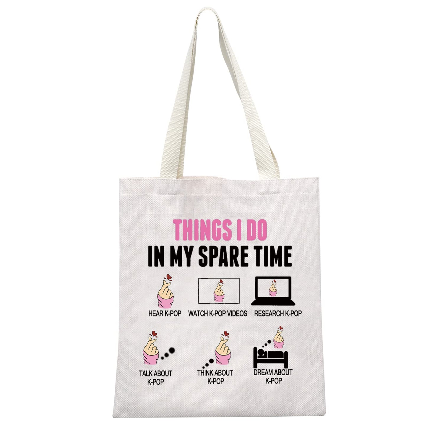 MEIKIUP Funny K-Drama Lover Gift Korean Merchandise Korean Drama Fan Gift K-Drama Women Makeup Bag (Spare Time Tote Bag)