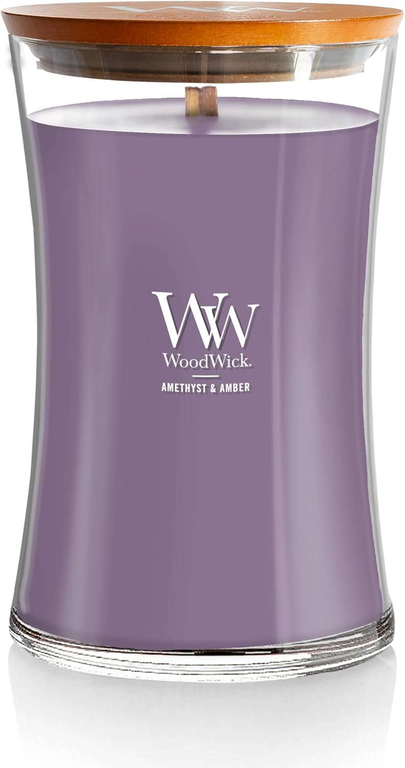 WoodWick Medium Hourglass Candle - White Tea & Jasmine Scent | 9.7oz, Crackling Burn, Perfect for Gifting (Pack of 4)