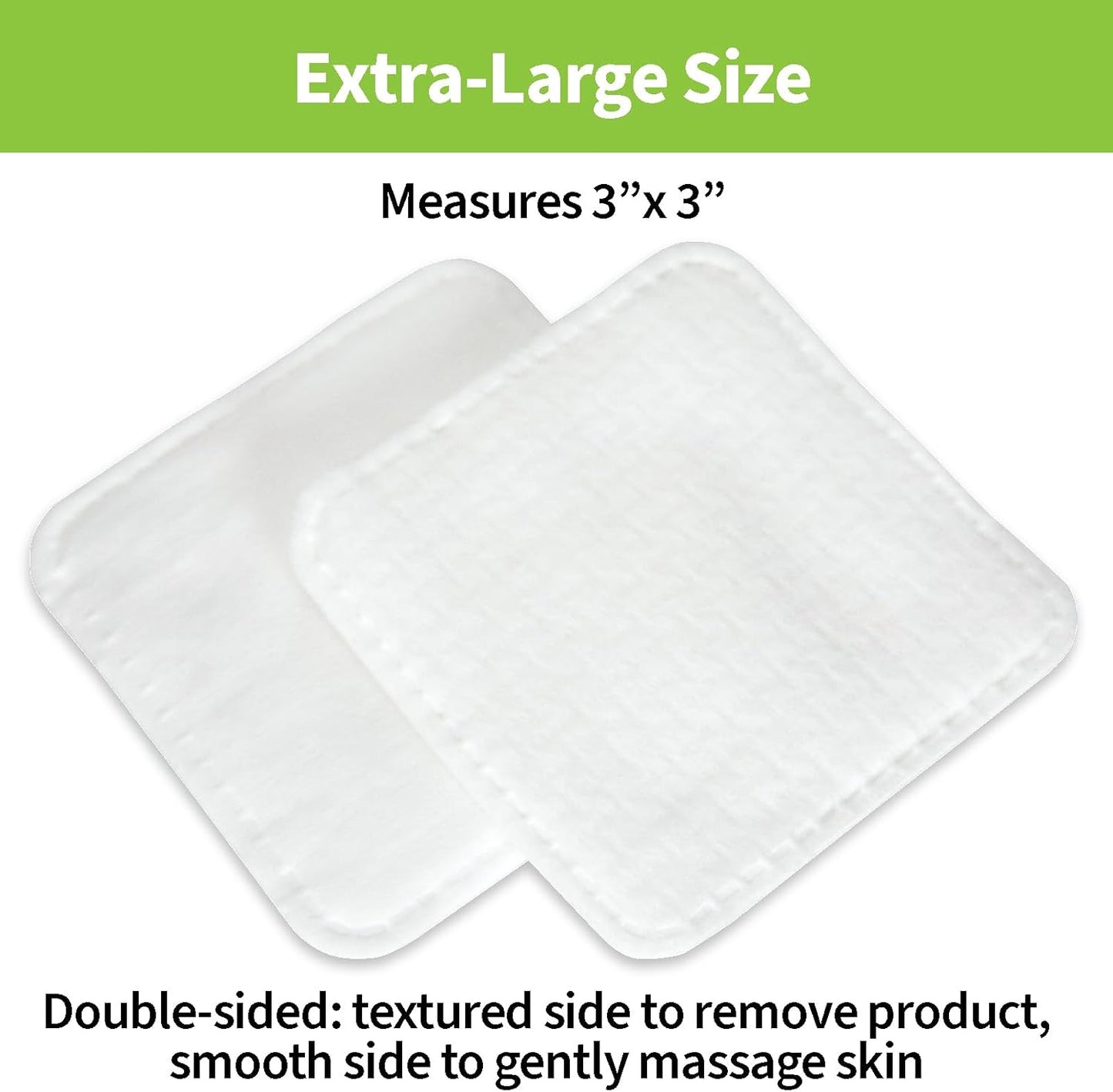 Premium XL Facial Pads - Triple Layered Ultra Soft Disposable Makeup Remover | 100% Vegan, 60-Count