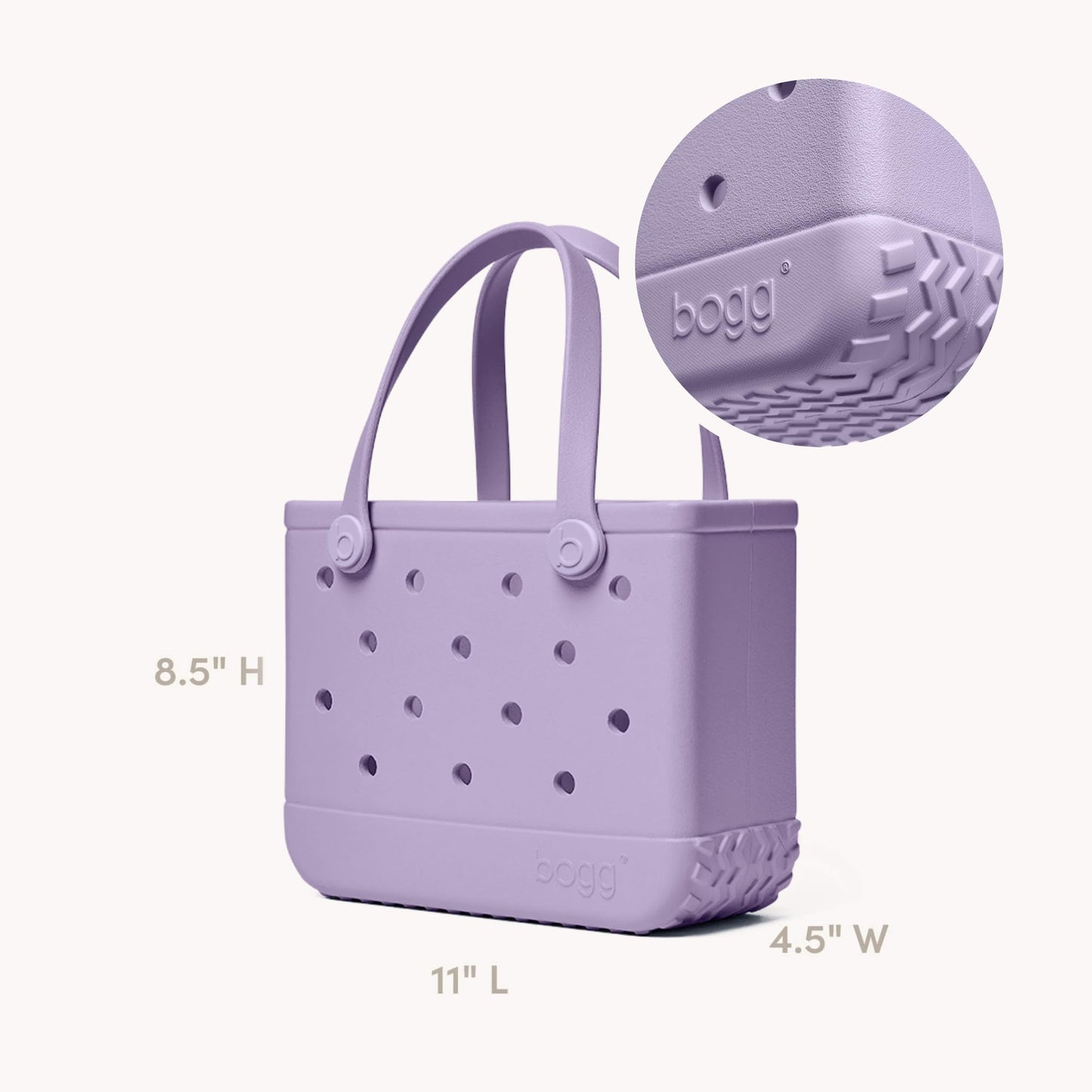 BOGG BAG Bitty Small Tote – 11” x 8.5” x 4.5” – Durable, Washable, Tip-proof – Beach, Pool, Boat, Work, Sports (I Lilac You a Lot)