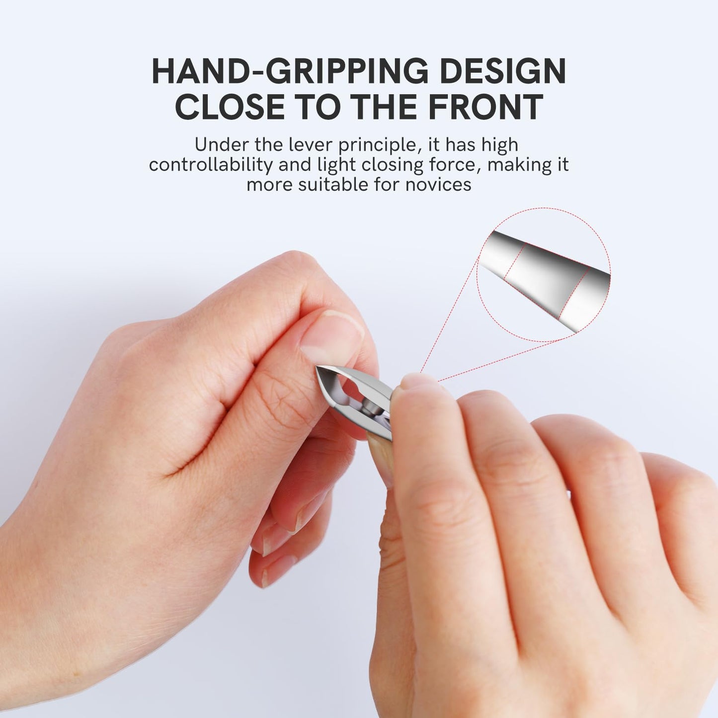 Cuticle Nipper with Pusher, 2-in-1 Portable Cuticle Trimmer with Pouch Tool for Men and Women