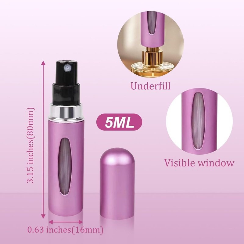 Travel Refillable Perfume Atomizer Bottles - 12 PCS Mini 5ml Spray Containers | Multicolor Travel Accessories