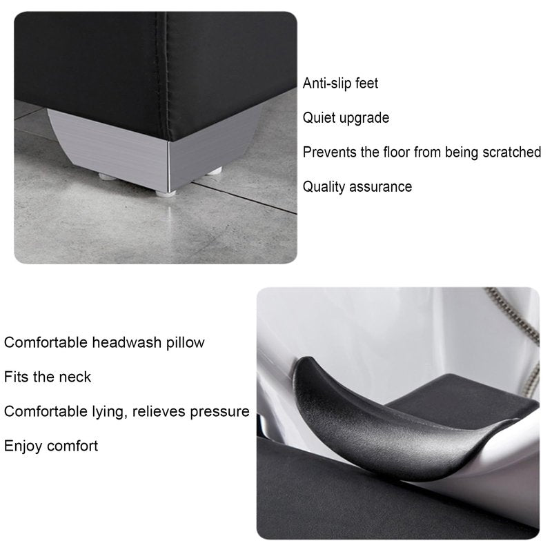 Shampoo Bowl Chair Shampoo Barber Classic Chair, Ceramic Station for Spa Beauty Salon,Gray