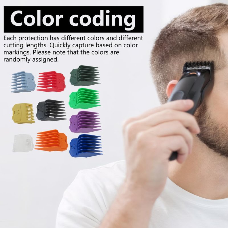 US! 10-Pack Magetic Clipper Guards Set for Limural K11S/Novah HCL-001/Surker K7S/K9C/K9S, Color Coded Clipper Guides Replacement - Length: 1/16" to 1"