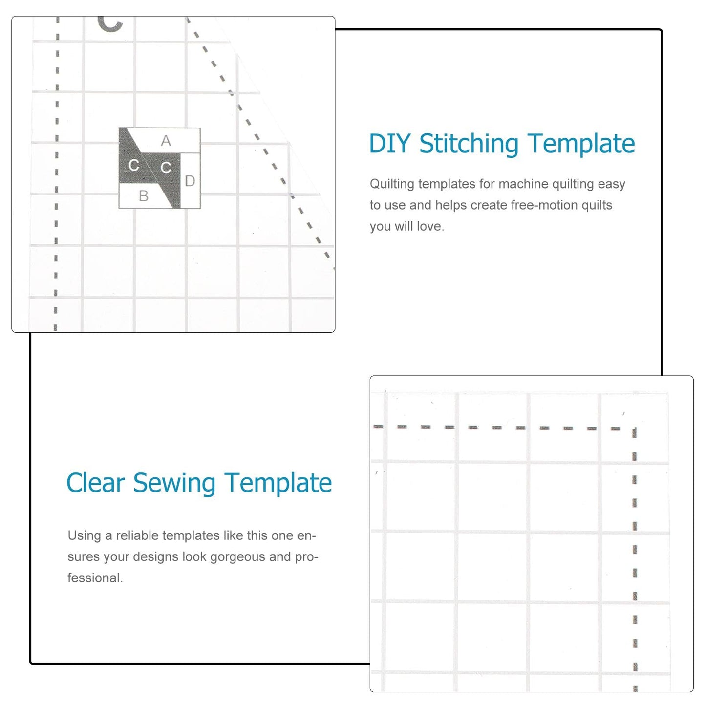 1Set Durable Quilting Templates DIY Patchwork Sewing Tools for Crafting Includes Sewing Templates for Quilting and Patchwork Projects