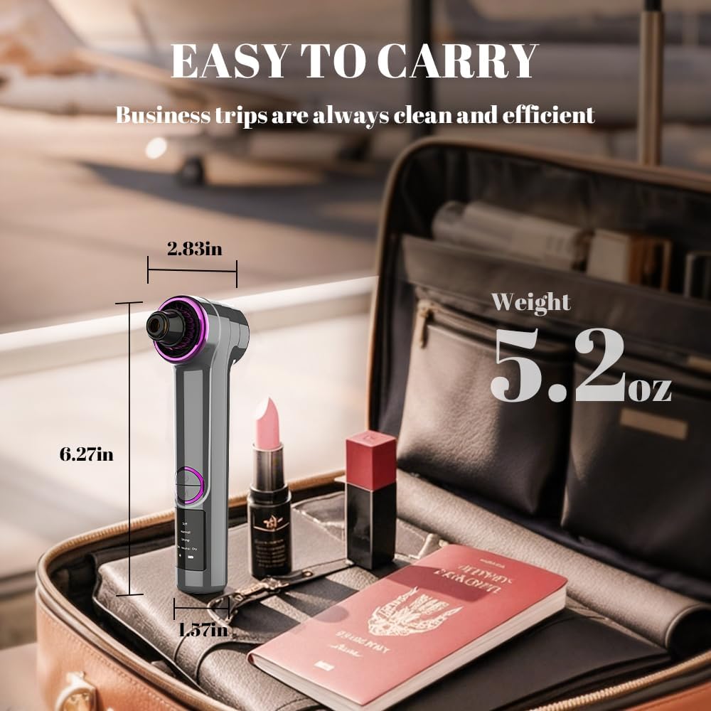 Pore Vacuum Blackhead Remover - 5 Suction Heads & 3 Levels for Deep Cleansing | Nose & Face