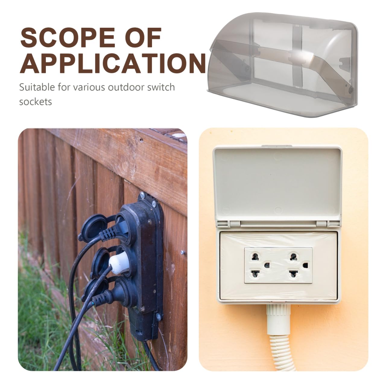 POPETPOP Outdoor Waterproof Outlet Cover with Weatherproof Switch and Plug Protector Universal Electrical Socket Box Cover 7.68X7.68X3.35 Inches for Outdoor Charging Station Safety