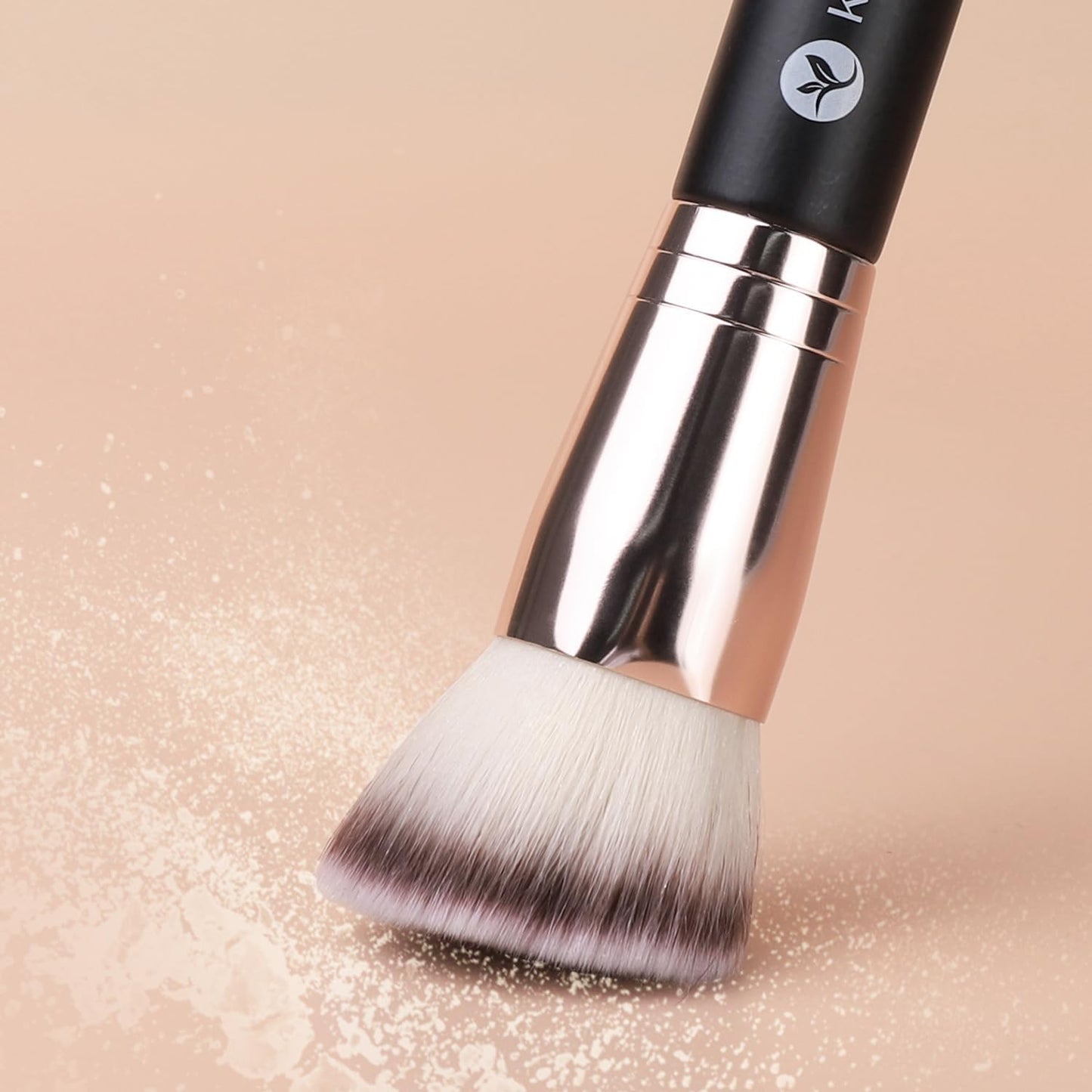 KINGMAS Foundation Brushes, 2Pcs Premium Bronzer Brush Double Ended Contour Makeup Brushes for Buffing Liquid, Cream, Powder, Blending Face Makeup