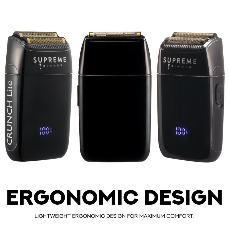 Supreme Trimmer Crunch Lite STF600 | Professional Double Foil Shaver for Men | Cordless & Corded, 60 Min Runtime, Hidden LED Display | Barber Face & Head Finishing Razor