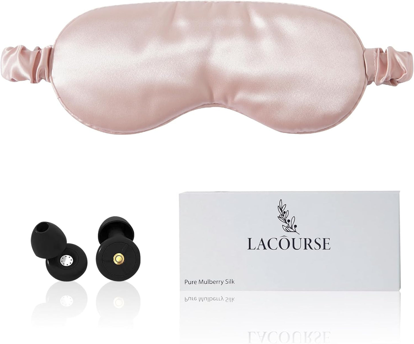 22 Momme 100% Mulberry Silk Sleep Mask - Ultra-Comfy Eye Mask with Earplugs | Pink
