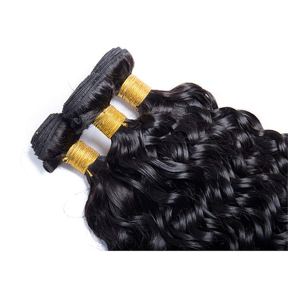Water Wave Bundles Human Hair 1B Wet and Wavy Bundle 12 14 16 inch Natural Black Water Wave Human Hair 3 Bundles