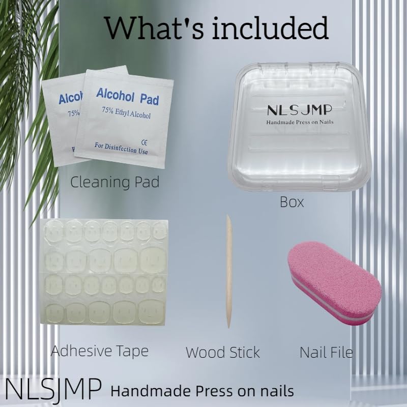 NLSJMP 3D Handmade False Nails Kit L/3010 - Waterproofer Almond Manicure with Starfish Design