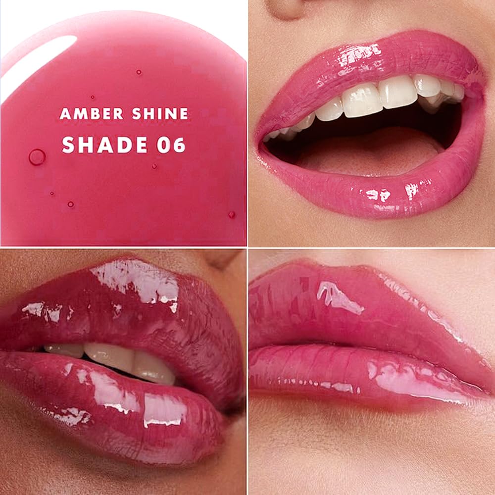 sam sugar Tinted Lip Balm Hydrating Lip Gloss Physical SPF 15 Long lasting Moisturizing Lip Balm Dewy Shine Finish Honey Melting Lip（06#）