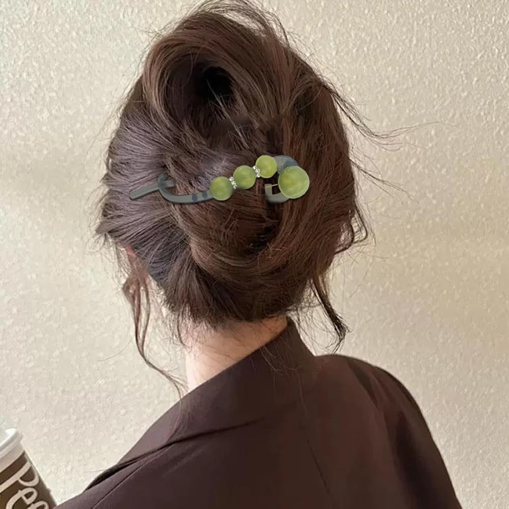 Pearl French Banana Hair Clips - 10 Pack Elegant Flat Hair Claw Barrettes for Women | Stylish Ponytail Accessories