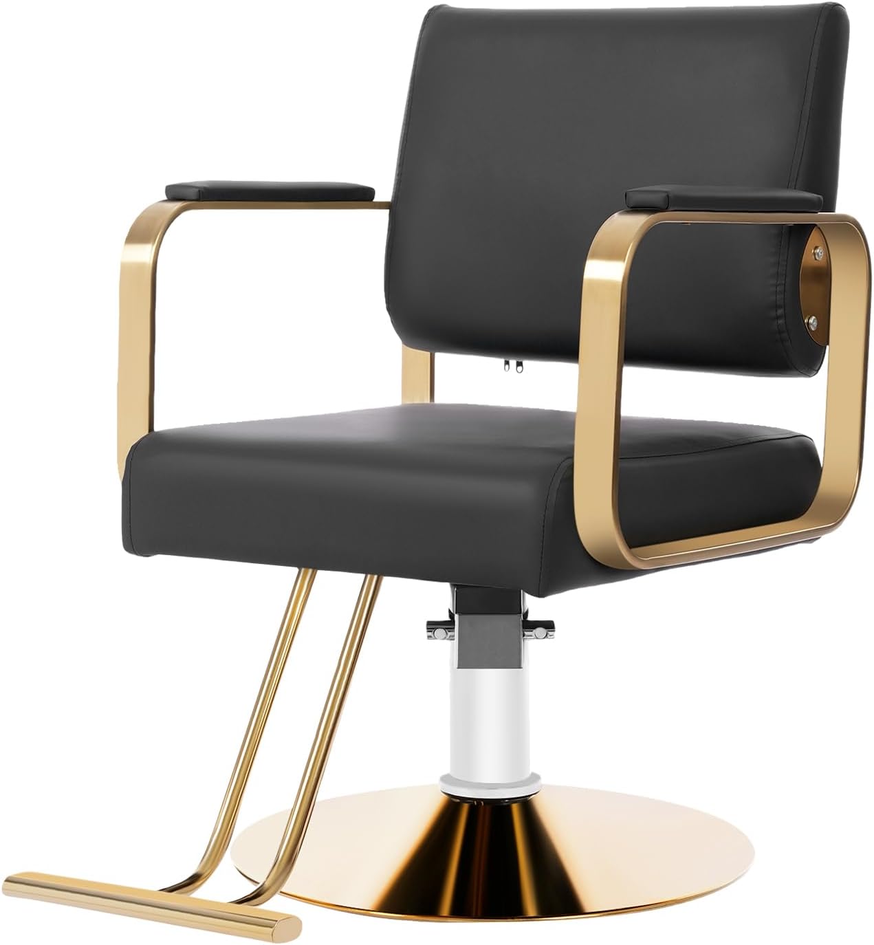 Salon Barber Chair - Hydraulic Pump & 360° Swivel | Adjustable Height Styling Chair for Barbershop & Home (Black/Silver)