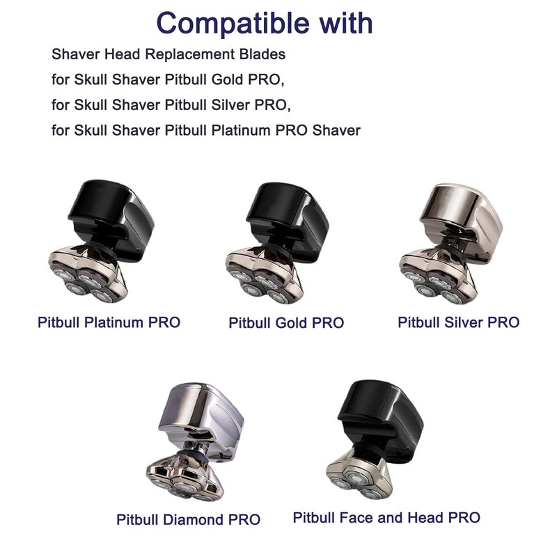 8pcs Shaver Replacement Blades Compatible with Skull Shaver Pitbull, Replacement Blades Heads Compatible with Pitbull Gold Gold/Silver/Platinum Pro Shaver