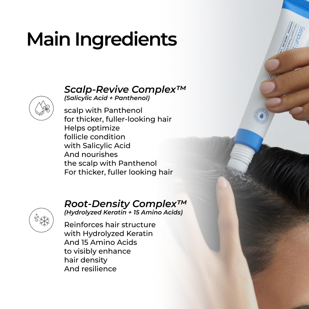Seapuri Scalpy Hair Growth Serum for Men & Women for Hair Loss & Regrowth | Scalp Treatment with Salicylic Acid, Menthol, Dexpanthenol | Non-Greasy, Lightweight (Pack of 4)