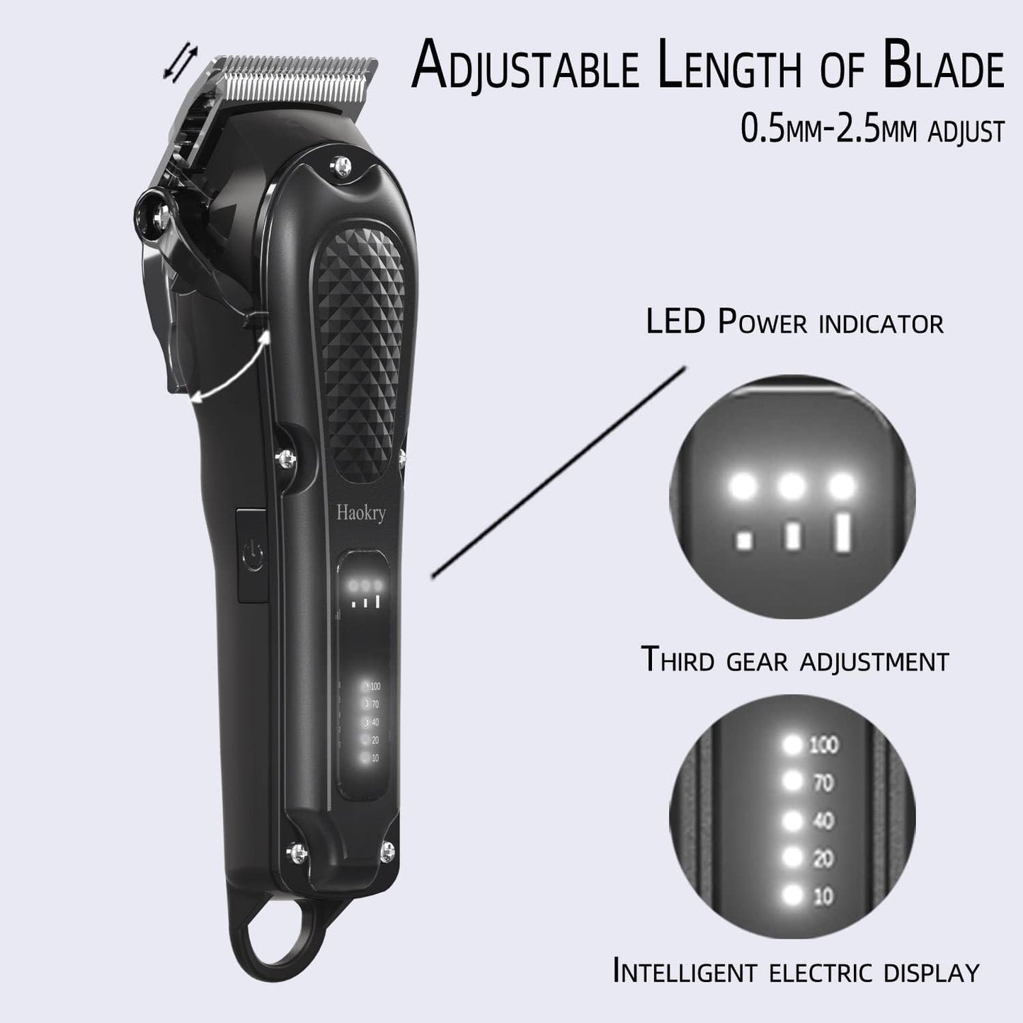 Professional Hair Clippers for Men - Cordless & Corded Barber Clippers | Rechargeable Beard Trimmer for Grooming