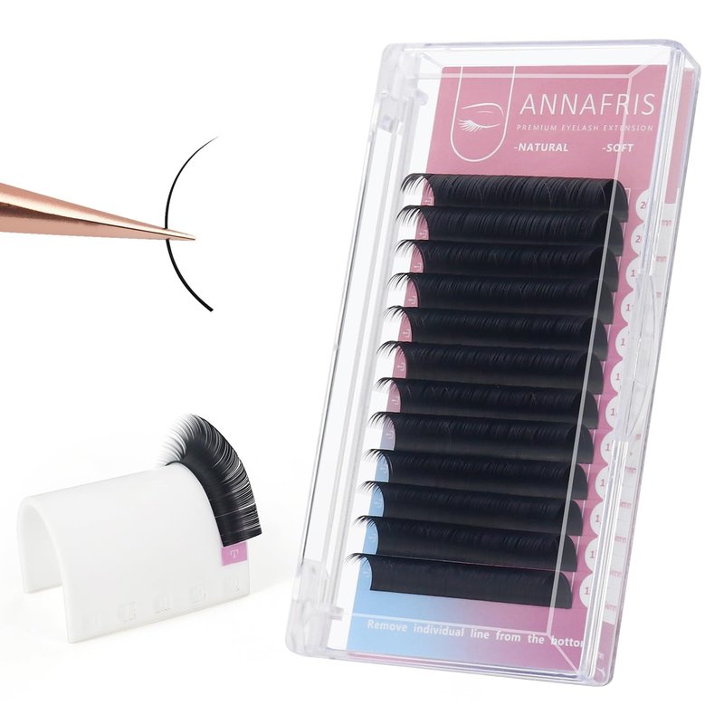 ANNAFRIS 16 Rows Volume Classic Eyelash Extension Matte Black Individual False Eye Lashes Extension Salon Use Natural Soft Fake Eyelashes Supplies
