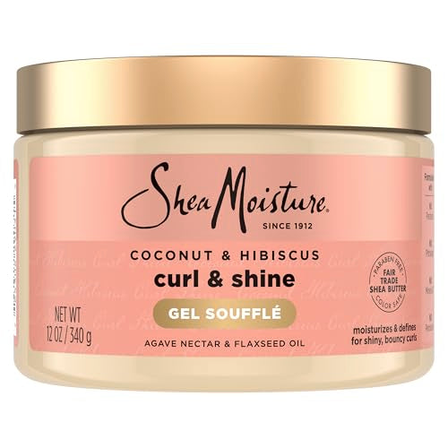 Shea Moisture Coconut & Hibiscus Curling Gel Soufflé 12oz - Defines Curls & Moisturizes Thick Hair