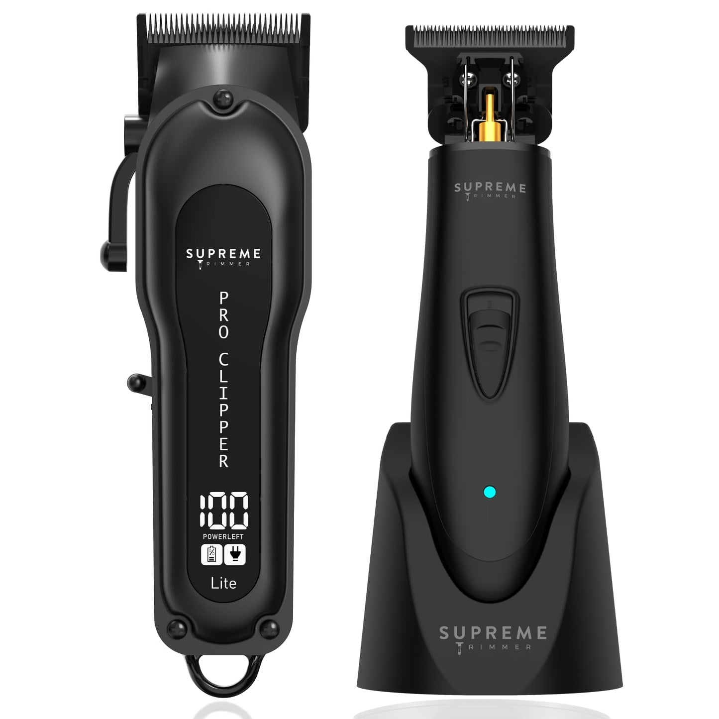 Supreme Trimmer 2-in-1 Pro Clipper & DLC T-Shaper Combo | Professional Beard Trimmer ST5206 & Hair Clipper STC5030 Barber Kit | Red