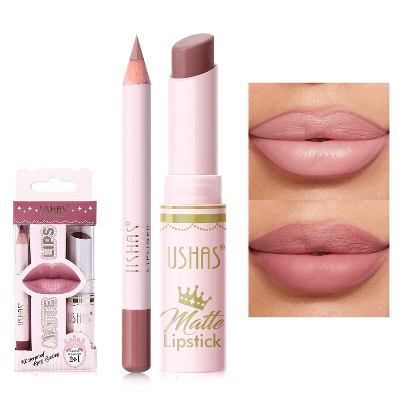 2 in 1 Waterproof Lipstick and Lip Liner Set - Long Lasting Matte Lipstick Pen with Liner | Perfect for All-Day Wear