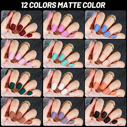Teenitor 24-Pack Short Press On Nails Kit with Nail Glue