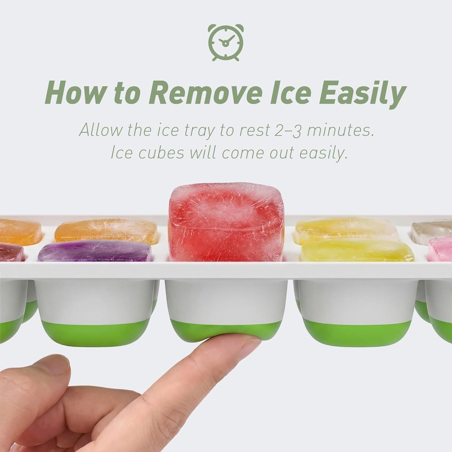 ChefAide Ice Cube Trays - 4-Pack Stackable Silicone & Plastic Molds for Easy Release | 56-Cube Capacity