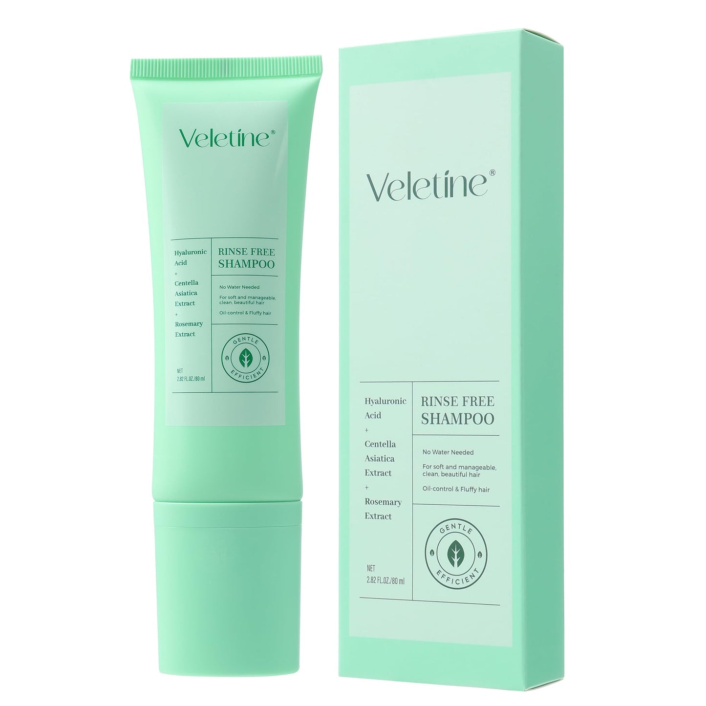 veletine No Rinse Shampoo,Waterless Rinse Free Shampoo, Oil-Control & Fluffy Hair, Leaves Hair Fresh, Clean For Hair, All Ages - Travel Portable 80ml/2.82 FL.OZ