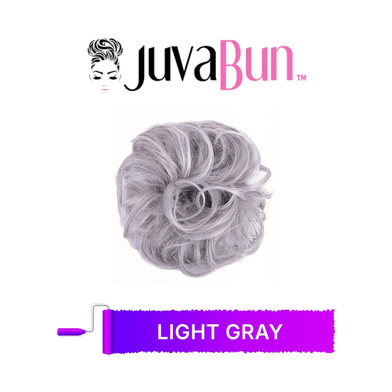 Juvabun Messy Bun 2.0 Light Gray Messy Bun Hair Extension Soft Lightweight Hair Bun Scrunchie for Women Everyday Wear
