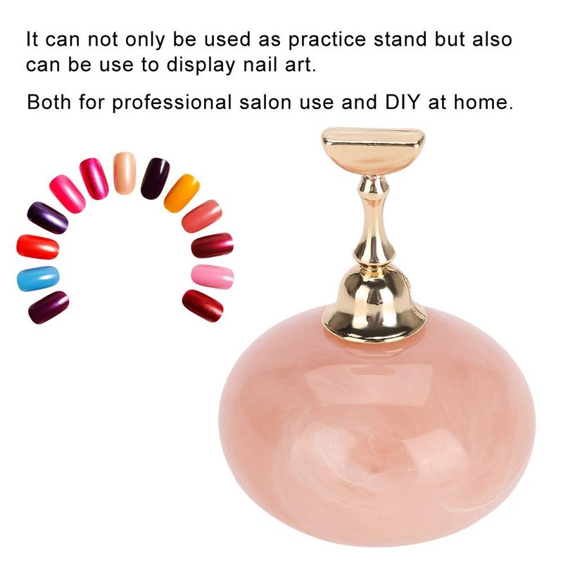 Manicure Display Stand with Magnetic Golden Base, Nail Art Tip Holder for Practice & Display, Practical Nail Accessories