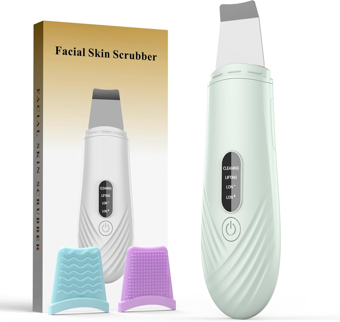 Face Scrubber - Skin Scrubber Spatula for Deep Cleansing | Blackhead Remover with 4 Modes (White)