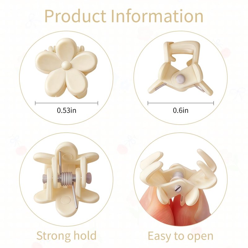 Colorful Mini Flower Hair Clips - 150 Pcs Cute Claw Clips for Women, Girls & Teens | Perfect Hair Accessories